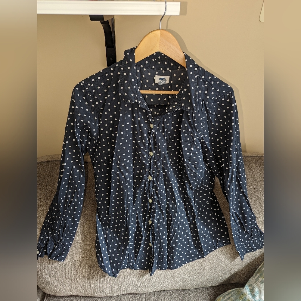 Old Navy Polka Dot Long sleeve Button up L